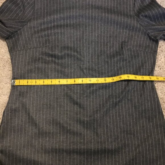 RACHEL Rachel Roy Grey Corporate Pinstripe Womens 3/4 Sleeve Shift Dress - 12 - Picture 12 of 16